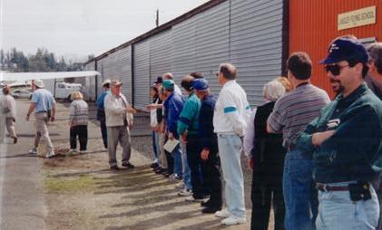 Gordie's Reception Line after his Pilot Flight Test April 12, 1997.
